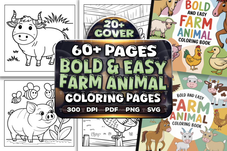 Bold and Easy Farm Animal Coloring Pages