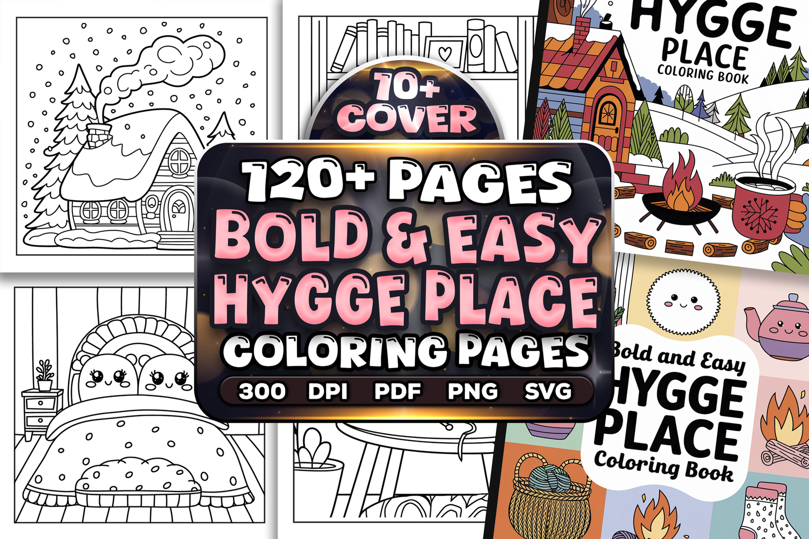 Bold and Easy Hygge Place Coloring Book