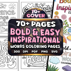 Bold and Easy Inspirational Words Coloring Pages