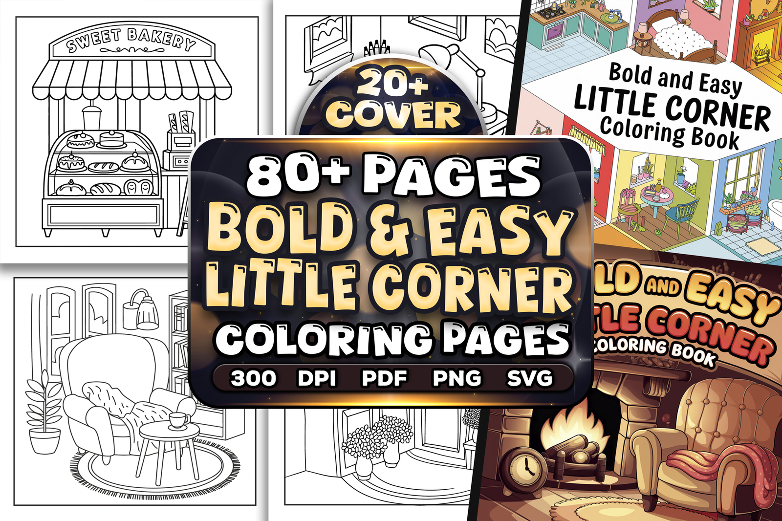 Bold and Easy Little Corner Coloring Pages