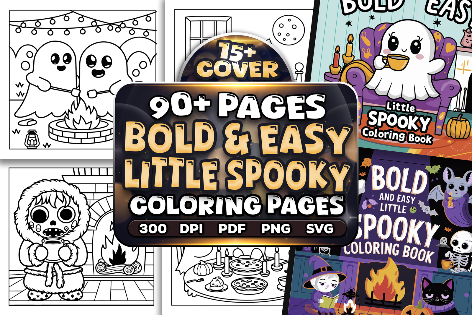 Bold and Easy Little Spooky Coloring Book