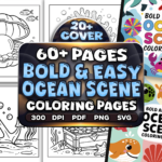 Bold and Easy Ocean Scene Coloring Pages Bundle