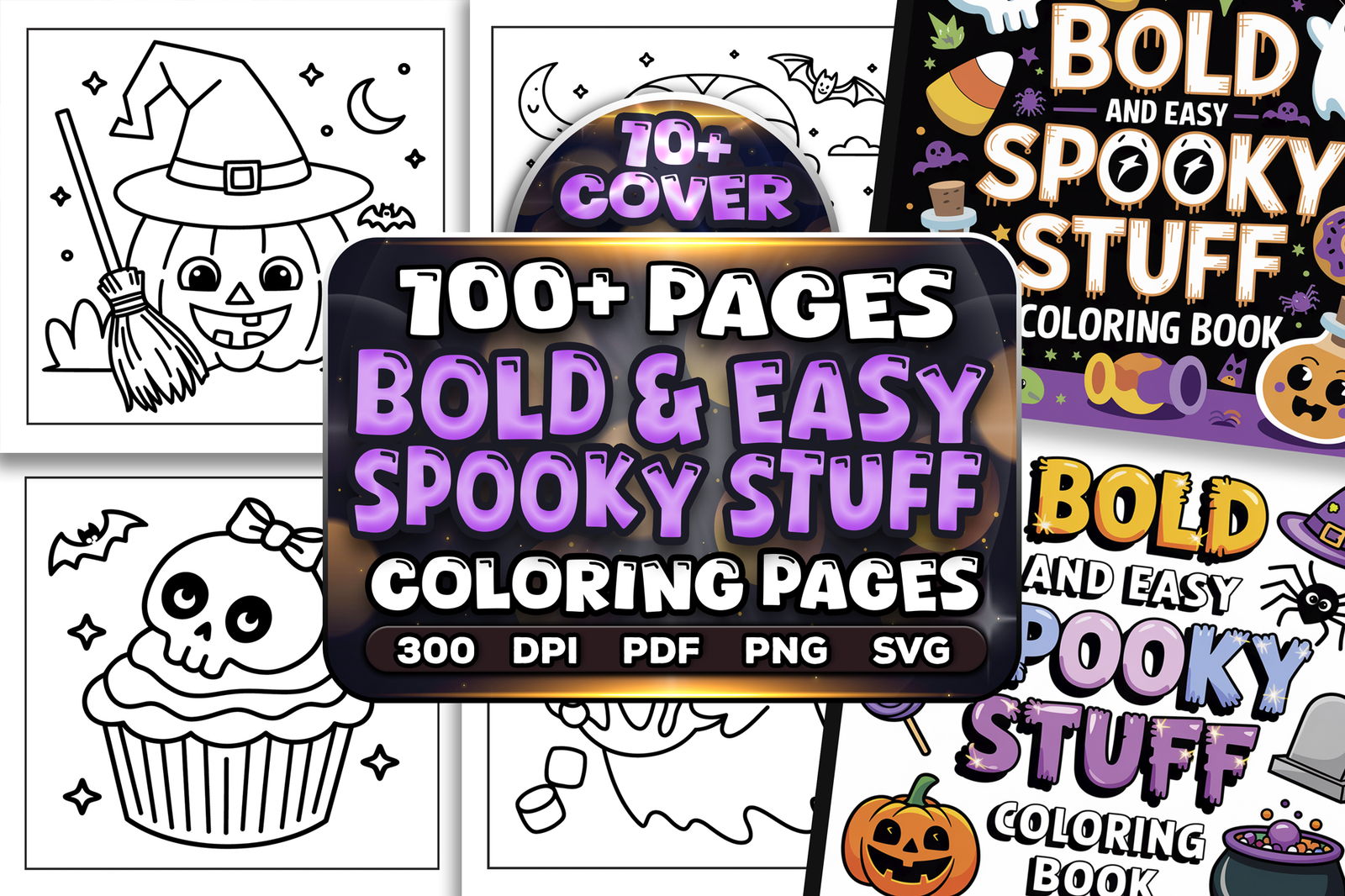 Bold and Easy Spooky Stuff Coloring Pages