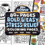 Bold and Easy Stress Relief Coloring Pages Bundle