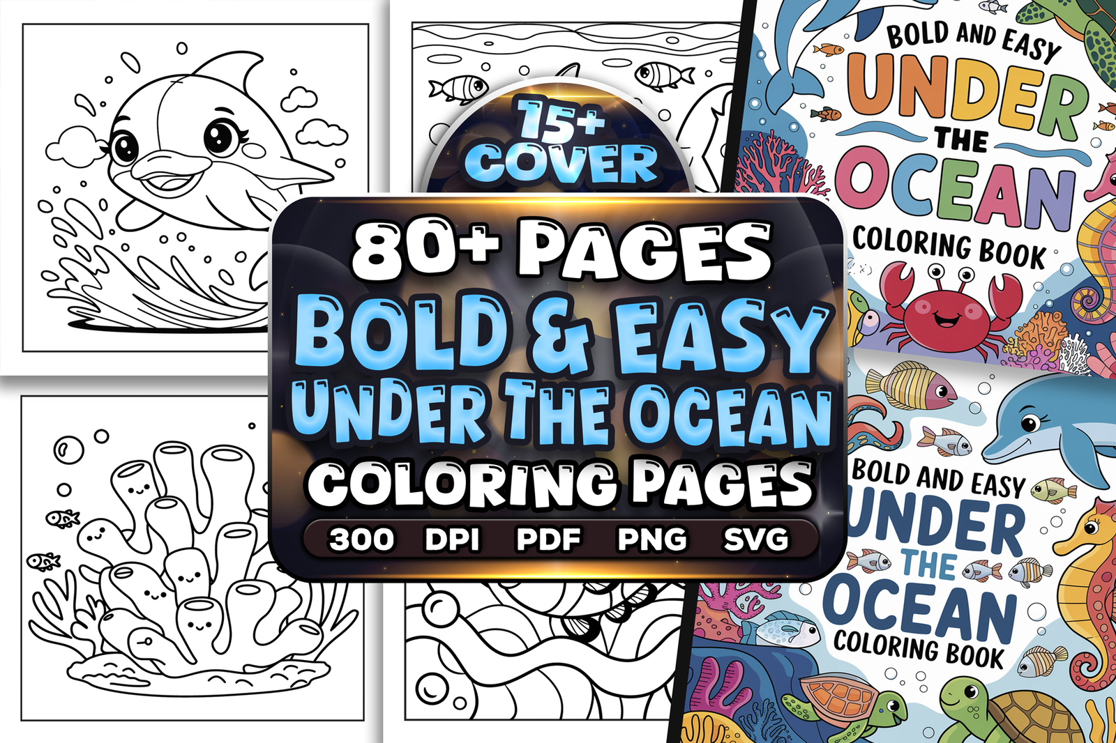 Bold and Easy Under The Ocean Coloring Book