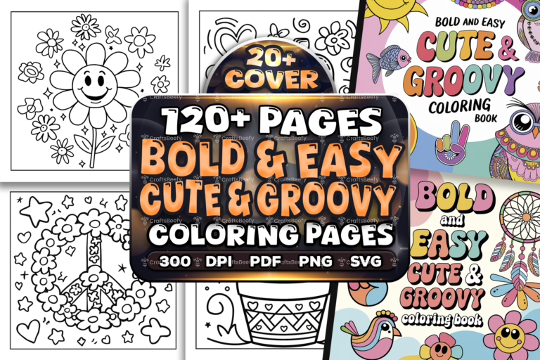 Bold Easy Cute and Groovy Coloring Pages