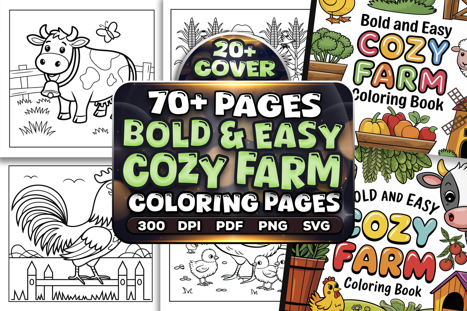 Bold and Easy Cozy Farm Coloring Pages