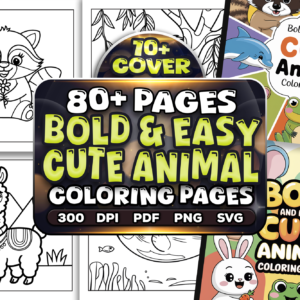 Bold and Easy Cute Animal Coloring Pages