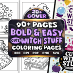 90+ Bold and Easy Cute Witch Stuff Coloring Book