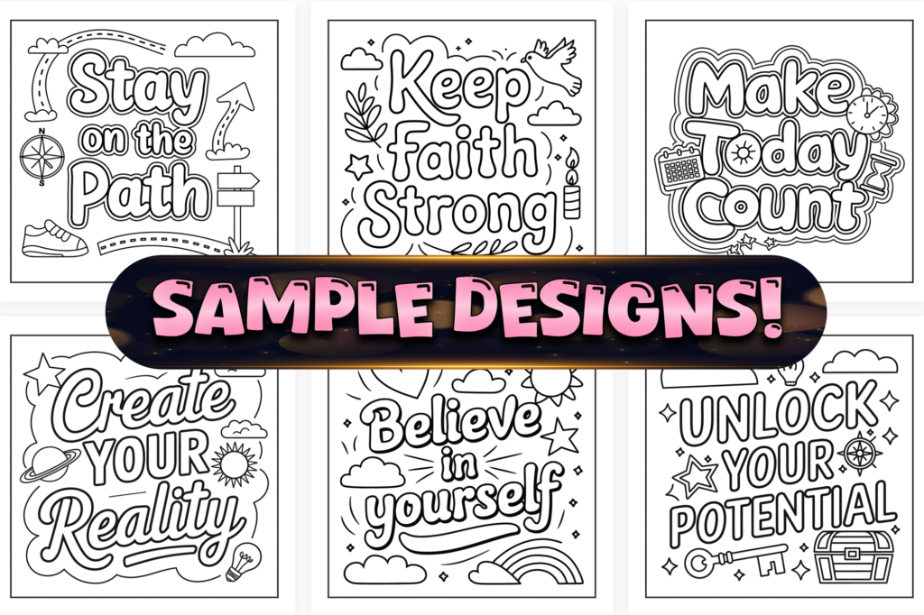 Bold and Easy Inspirational Words Coloring Pages