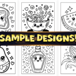 Bold and Easy Kawaii Food Coloring Pages Bundle