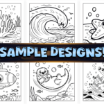 Bold and Easy Ocean Scene Coloring Pages Bundle