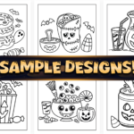 Bold Easy Spooky Food & Drinks Coloring Pages