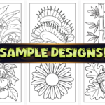 Bold and Easy Plants and Flowers Coloring Pages Bundle