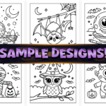 Bold and Easy Cute and Scary Coloring Pages Bundle