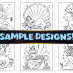 Bold and Easy Cute Mermaid Coloring Pages Bundle | KDP Interior