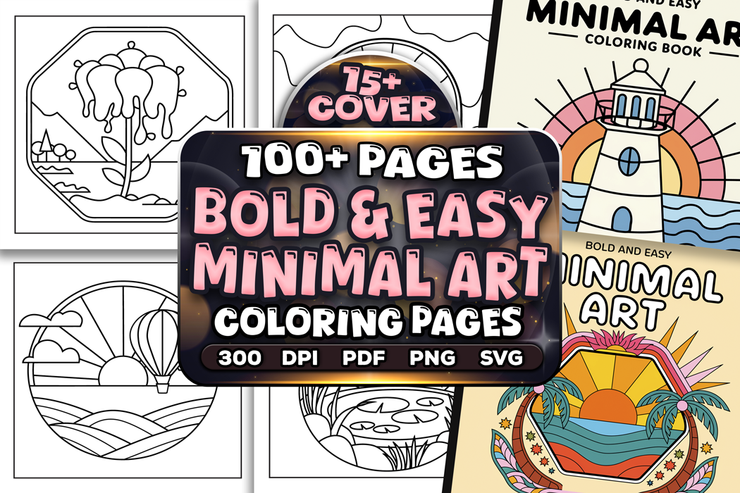 Bold and Easy Minimal Art Coloring Pages