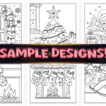 Bold and Easy Cozy Girls Christmas Coloring Pages Bundle | KDP Interior