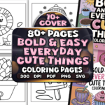 Bold and Easy Everyday Cute Things Coloring Pages Bundle | KDP Interior