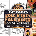 Bold and Easy Fall Vibes Coloring Pages Bundle | KDP Interior