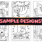 Bold and Easy Festive Corner Coloring Pages Bundle | KDP Interior