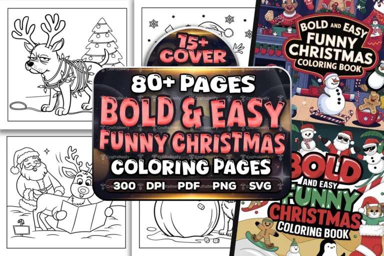 Bold Easy Funny Christmas Coloring Pages