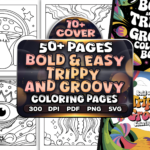 Bold and Easy Trippy & Groovy Coloring Pages Bundle