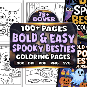 Bold Easy Spooky Besties Coloring Pages