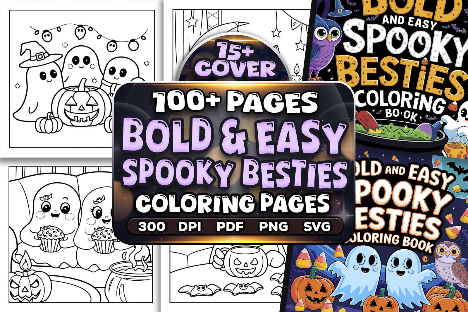 Bold and Easy Spooky Besties Coloring Pages