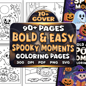 Bold Easy Spooky Moments Coloring Pages