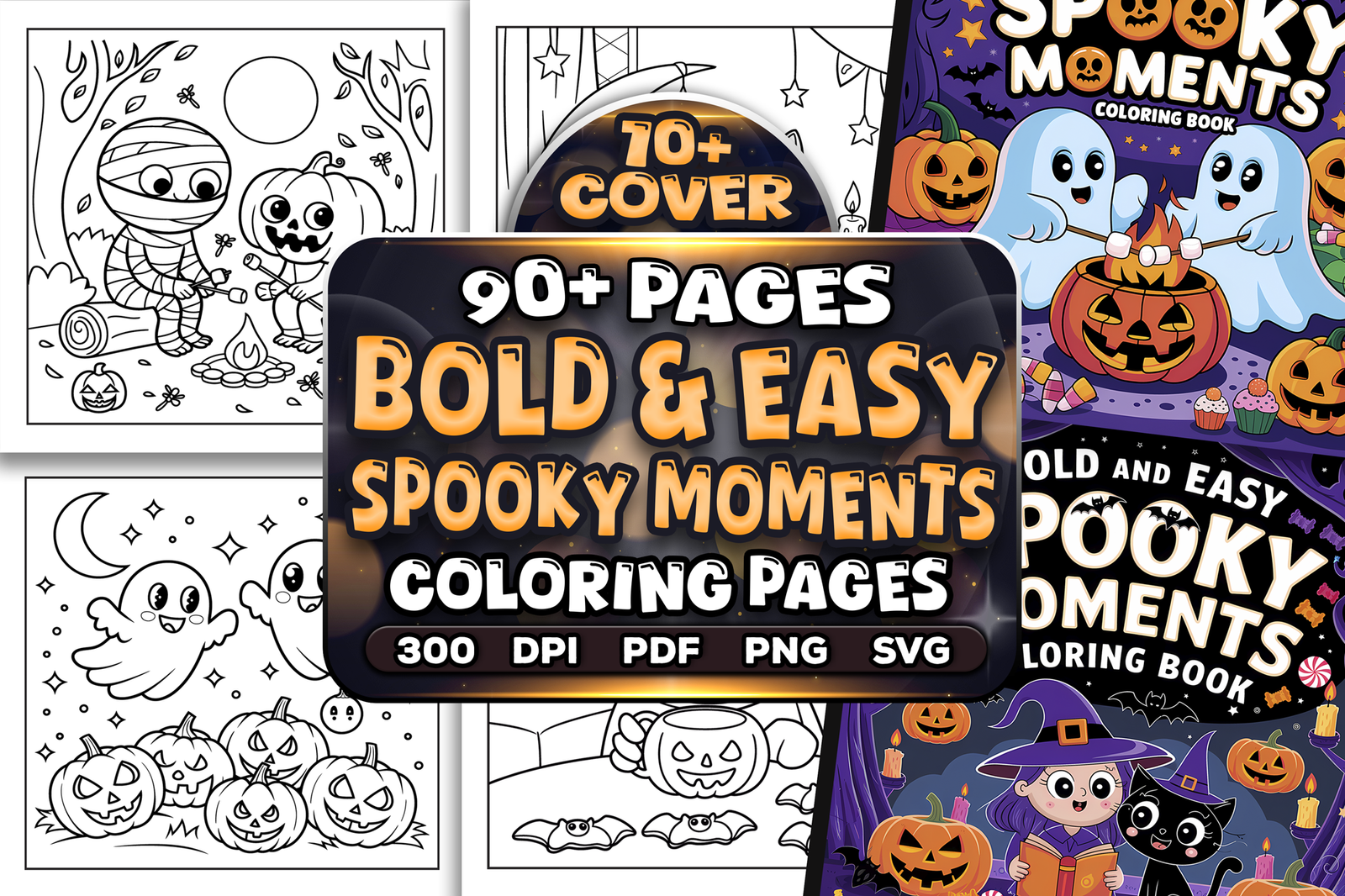 Bold and Easy Spooky Moments Coloring Pages