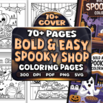 Bold and Easy Spooky Shop Coloring Pages