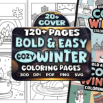 Bold and Easy Cozy Winter Coloring Pages Bundle | KDP Interior