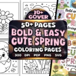 Bold Easy Cute Spring Coloring Pages