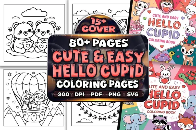 Cute Easy Hello Cupid Coloring Pages