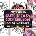 Cute Easy Cozy Girl Love Coloring Pages