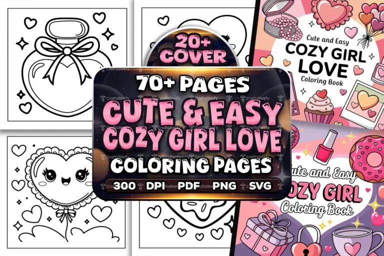 Cute Easy Cozy Girl Love Coloring Pages