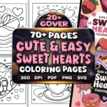 Cute Easy Sweet Hearts Coloring Pages