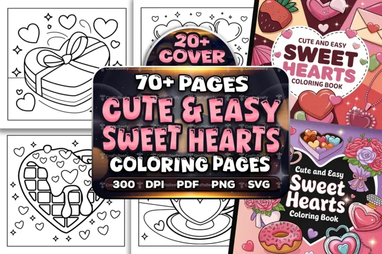 Cute Easy Sweet Hearts Coloring Pages