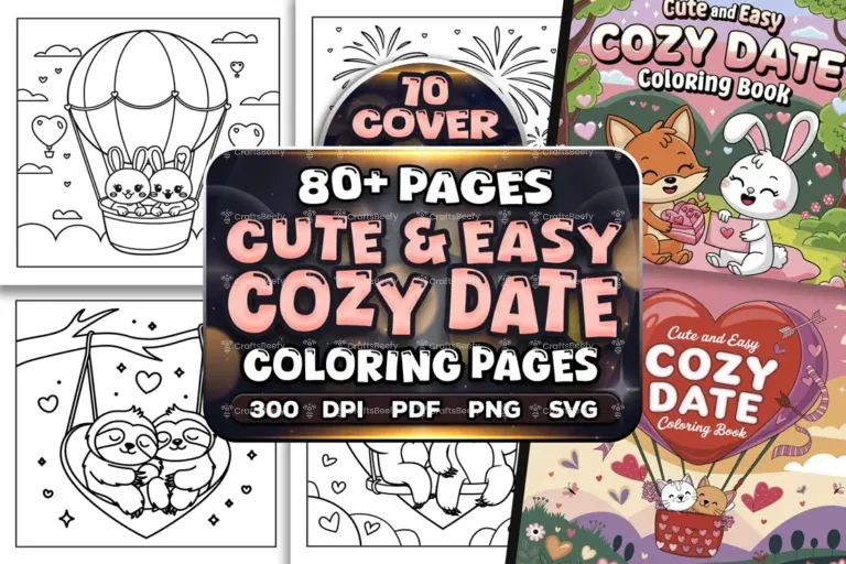 Cute Easy Cozy Date Coloring Pages
