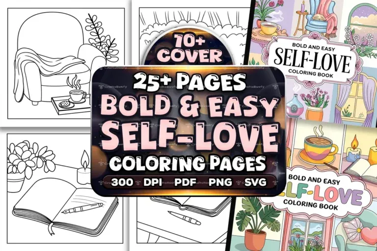 Bold Easy Self Love Coloring Pages