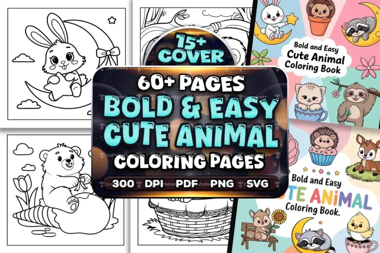 Bold Easy Cute Animal Coloring Pages