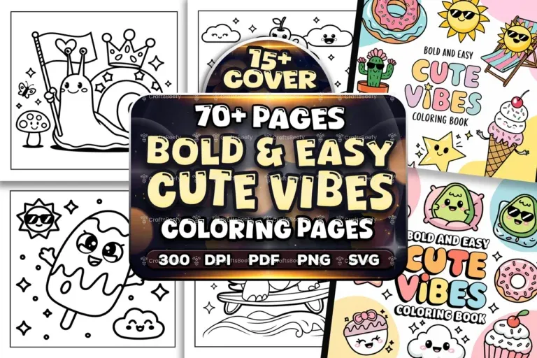 Bold Easy Cute Vibes Coloring Pages