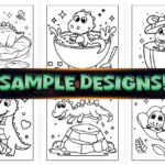 Bold Easy Cute Dinosaur Coloring Pages