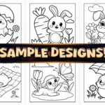 Bold Easy Happy Easter Coloring Pages