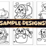 Bold Easy Kawaii Dogs Coloring Pages