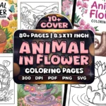Animal in Flower Coloring Pages