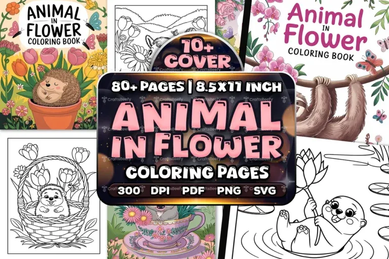 Animal in Flower Coloring Pages