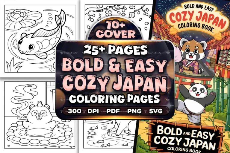 Bold Easy Cozy Japan Coloring Pages