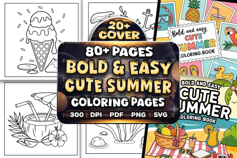 Bold Easy Cute Summer Coloring Pages